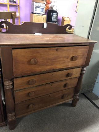 Antique Empire Cherry Chest Of Drawers Dresser