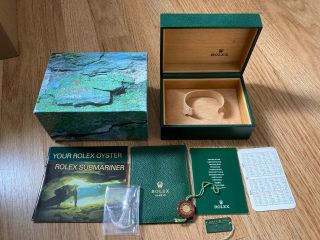 2005 Vintage Rolex Submariner 16610lv Inner Outer Box Set Anchor Tags 64.  00.  01