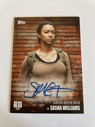 2017 Topps The Walking Dead Season 6 Sonequa Martin - Green As Sasha Autograph