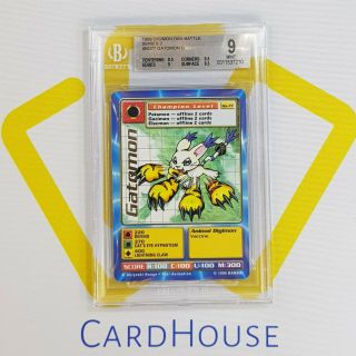 Bgs Beckett 9 Gatomon Digimon Digibattle Trading Card Game Gold Letters