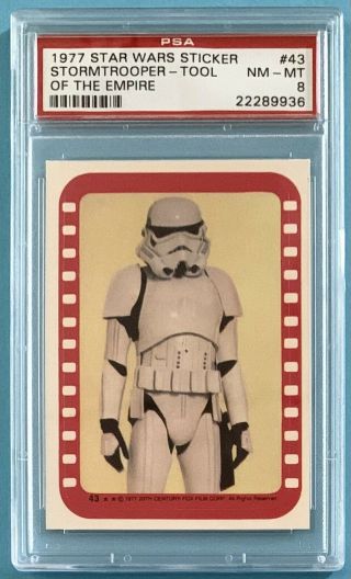 1977 Topps Vintage Star Wars Stormtrooper Sticker • Stormtrooper Psa 8 Nm - Mt