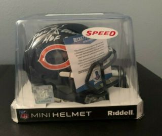 Dan Hampton Riddell Autographed Mini Helmet Hof Inscribed