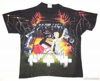 Metallica Vintage T Shirt 1991 Tour Concert Album Collage Allover Print Large