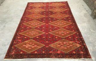 Vintage Traditional Handmade Afghan Tribal Rug Oriental Red Wool Area Rug 5x8