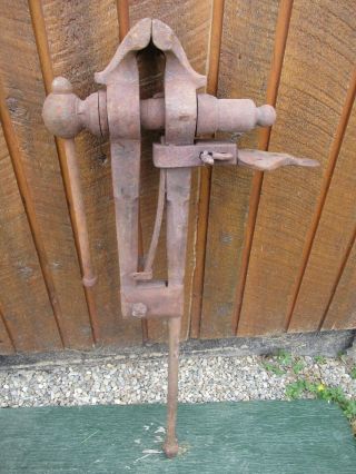 Vintage Blacksmith 41 " Long Weighs 60 Pounds Post Leg Stump Vise With 5 " Jaws