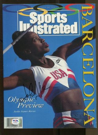 Jackie Joyner Kersee Signed 1992 Sports Illustrated 7/22 Autographed Psa/dna
