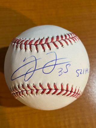 Frank Thomas " 521 Hrs " - Signed Inscribed Rawlings Oml Baseball - Leaf Authentic