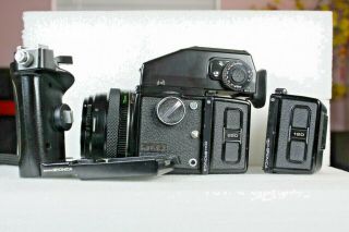 Ex - Vintage Bronica Etrs Medium Format Camera & 2/ Backs & Windier