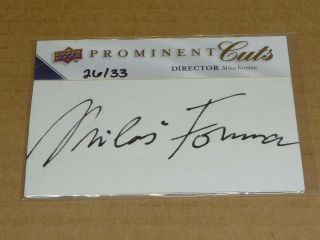 2009 Upper Deck Prominent Cuts Milos Forman Autograph/auto Cut Signature /33