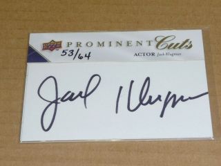2009 Upper Deck Prominent Cuts Jack Klugman Cut Signature Autograph/auto /64