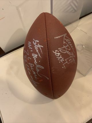 Steve Mcmichael And Kevin Butler Signed Football “sb Xx Champs” Chicago Bears