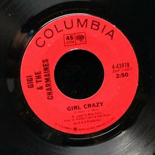 Gigi & The Charmaines - Girl Crazy/guilty - Columbia 43978 - Nos Unplayed