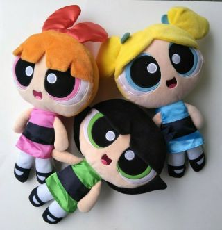 Spin Master Powerpuff Girls Blossom Buttercup Bubbles 12 " Plush Toy Dolls