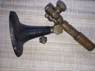 VINTAGE NATIONAL GLASS BLOWING TORCH WITH CAST IRON STAND 2