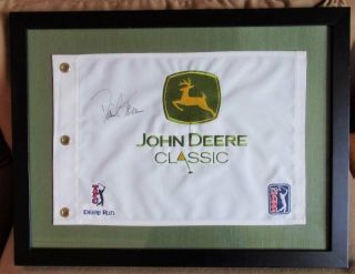 Signed David Toms John Deere Classic Flag Deer Run