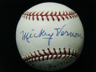 Mickey Vernon (d - 2008) 7x All Star 2 Al Batting Titles Autographed Mlb Baseball