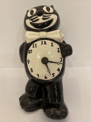 Vintage Felix The Cat California Clock Co Black White Leaning Figure
