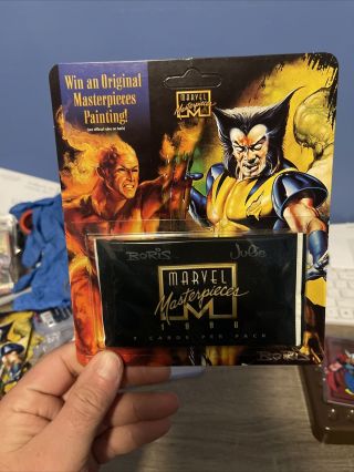 1996 Marvel Masterpieces Opened Pack PACKAGE ONLY 2