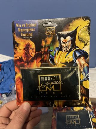 1996 Marvel Masterpieces Opened Pack PACKAGE ONLY 3