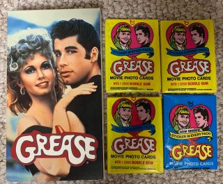 1978 - Topps Grease 1st & 2nd Series Wax Packs Cards,  Vhs Tape - John Travolta - Olivia