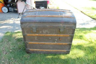 Vintage Large Travel Steamer Trunk - Malle Anglaise Moynat - Item Is Pick Up Only