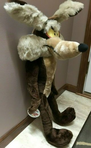 1996 Wile E Coyote Looney Tunes 24 " Poseable Plush Stuffed Animal Toy Ace