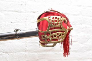 Vintage Scottish Basket Hilt Backsword Broad Sword Weapon W Scabbard Atq 41 "