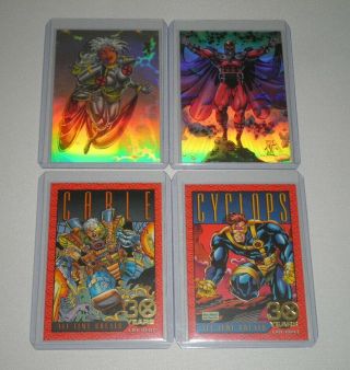1993 X - Men Series 2 Holograms & 30 Years Gold Foil Cards H - 2,  H - 3,  G - 1,  G - 2
