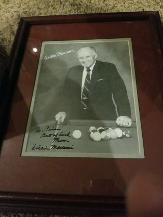 Willie Mosconi Pool Billiards Legend Signed 8 X 10 Framed Photo