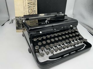 Antique 1938 Royal Model O Vintage Typewriter O - 801960,  & Great