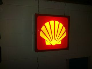 Vintage Shell Gasoline Plastic Lighted Sign 2