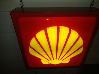 Vintage Shell Gasoline Plastic Lighted Sign 3