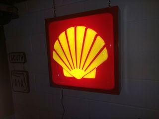 Vintage Shell Gasoline Plastic Lighted Sign 4