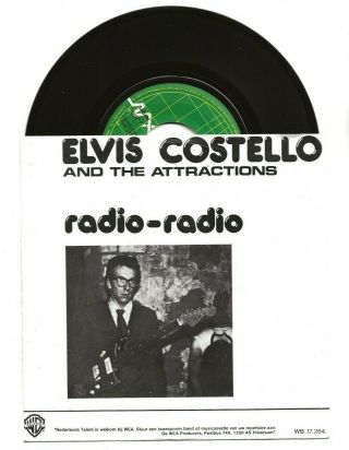 Elvis Costello Radio Radio Very Rare Single From Belgium,  Different Pic Cover