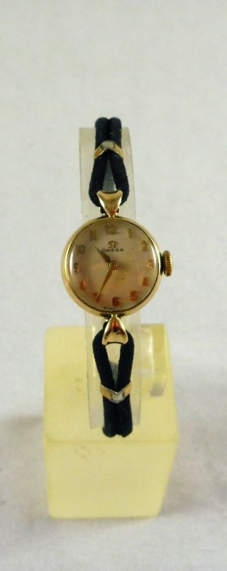 Vintage Estate 9ct Solid Gold Omega Ladies Womens Wrist Watch C 1950 
