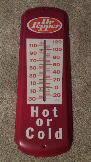 Vintage Dr Pepper Advertising Thermometer Sign Gas Station Nos Minty Usa