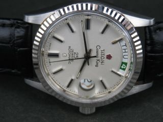 Vintage Titoni Cosmo King 2834 25 Jewels Ss Swiss Day - Date Automatic Mens Watch