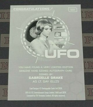 Unstoppable Cards 2020 UFO Series 3 Gabrielle Drake B&W Proof Autograph 2