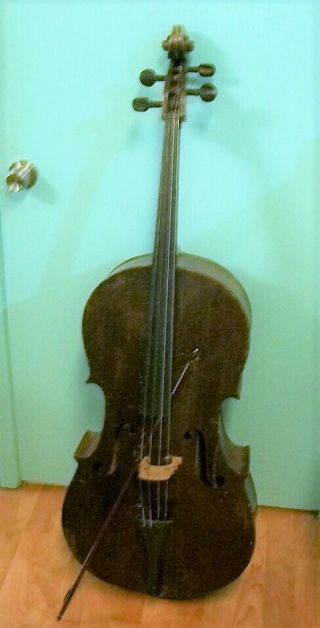 Vintage Cello Made In Germany With Bow,  Very Early 1900 