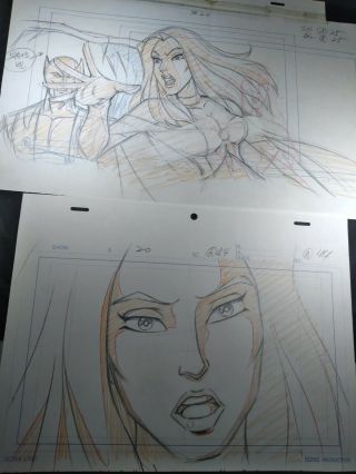 Marvel Animation Cels Production Art Comics Wolverine And The X - Men Jean Grey