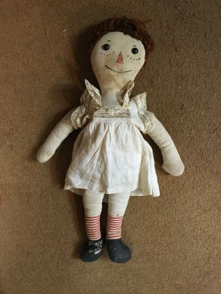 Very Rare Antique Volland Raggedy Ann Doll