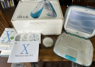 Apple Ibook Clamshell G3 Blueberry Mac Os 9 Rare Vintage