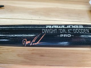 Dwight Gooden Autographed Full Size Rawlings Baseball Bat Black Jsa