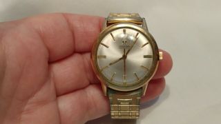 Vintage Omega Automatic Watch 550 Ll6304 17 Jewel 10k Gold Filled Keeps Time