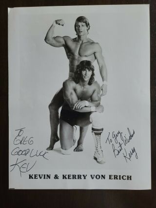 Kevin & Kerry Von Erich Signed Autographed 8x10 Wrestling Picture Rare