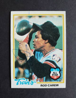 Rod Carew Signed Minnesota Twins 1978 Topps Baseball Card (vintage)