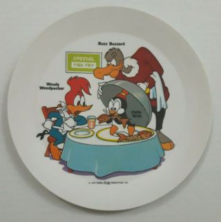1979 Vintage Woody Woodpecker /buzz Buzzard/chilly Willy 8 " Plastic Plate Rare