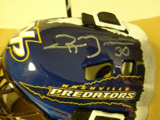 Signed CHRIS MASON Autographed Nashville Predators Mini Goalie Helmet Hockey NHL 2