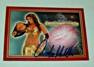 2019 Collectors Expo Model Candice Michelle Autographed Kiss Card 2