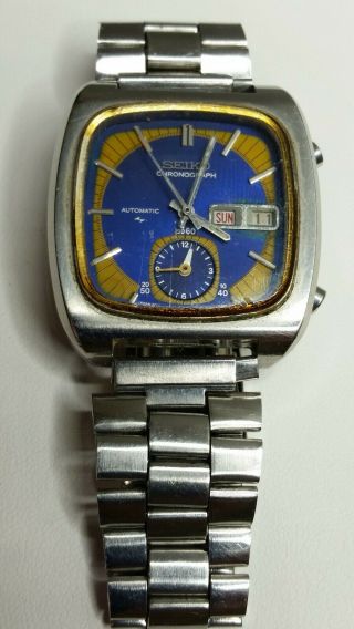 Rare Vintage Seiko Monaco Flyback 7016 - 5010 Chronograph Automatic Watch
